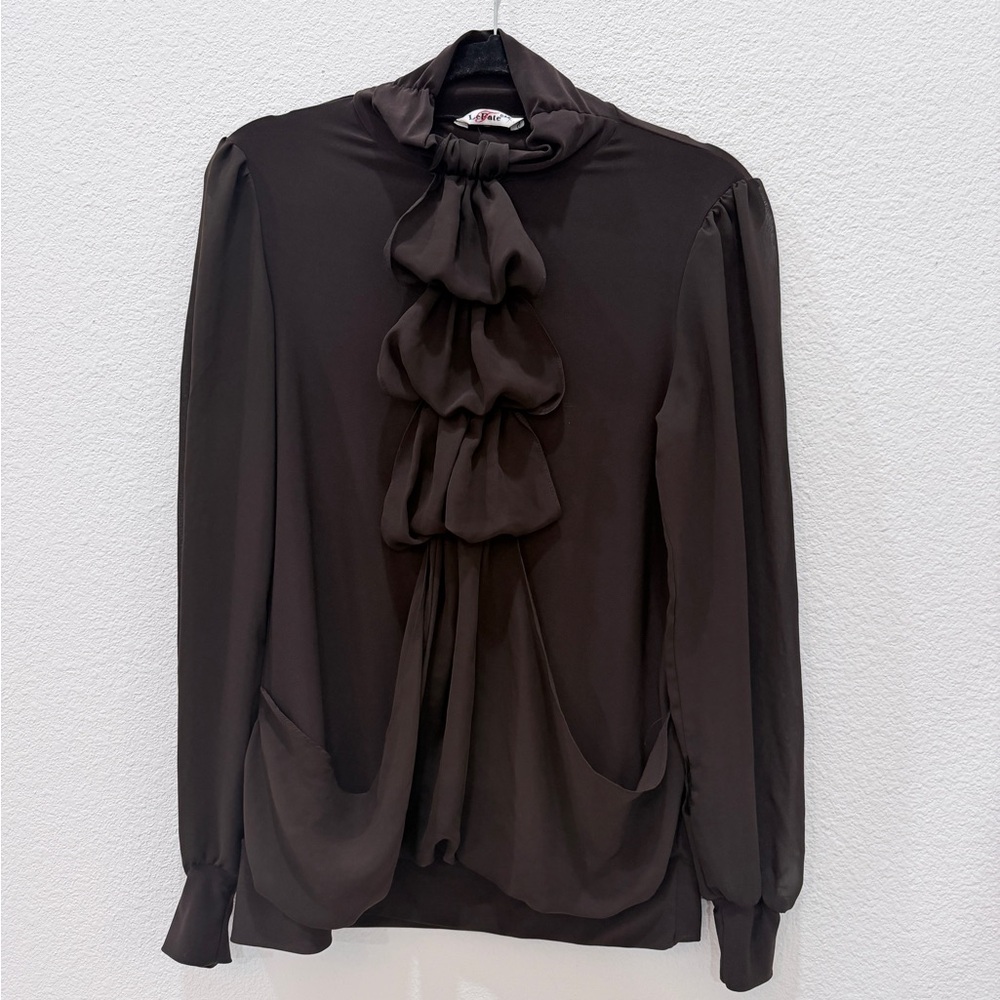 Le Fate Elegant Brown Women's Top size M/L - Picture 2 of 6